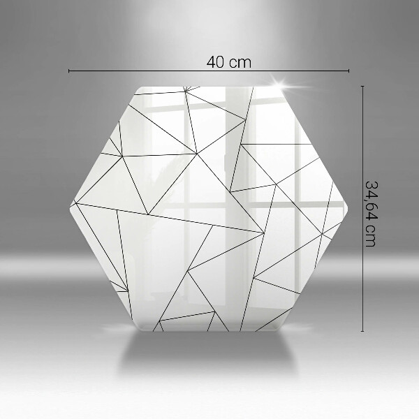 Steklena podloga za rezanje Beli trikotniki