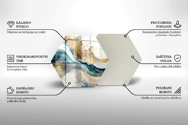 Steklena podloga za rezanje Barvit marmor
