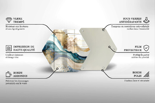Steklena podloga za rezanje Barvit marmor
