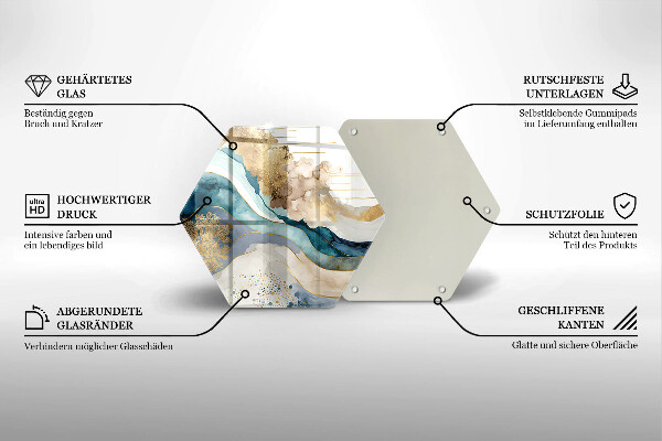 Steklena podloga za rezanje Barvit marmor