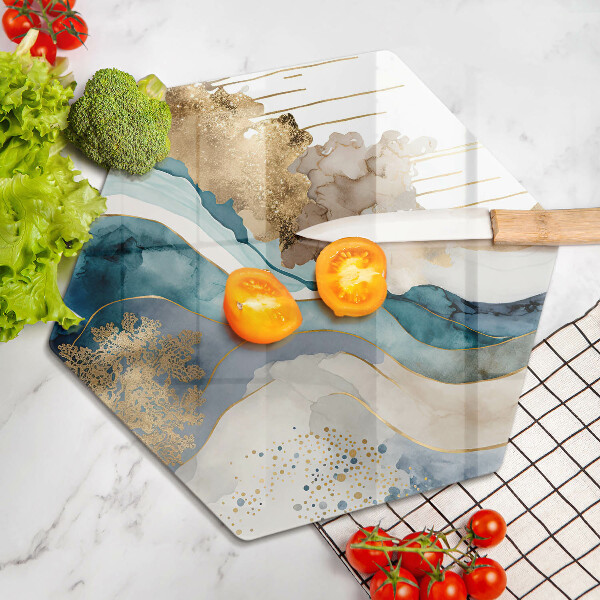 Steklena podloga za rezanje Barvit marmor