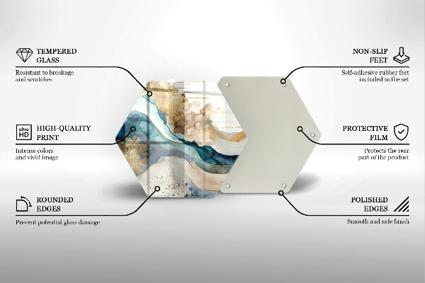 Steklena podloga za rezanje Barvit marmor