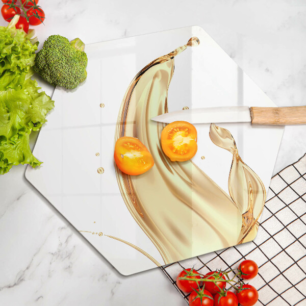 Steklena podloga za rezanje olivno olje