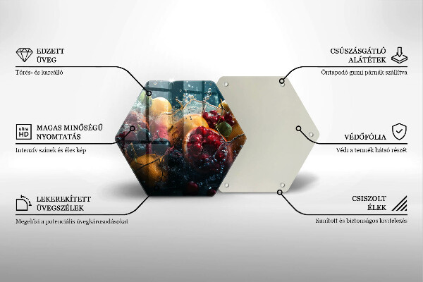 Steklena podloga za rezanje Sadje v vodi