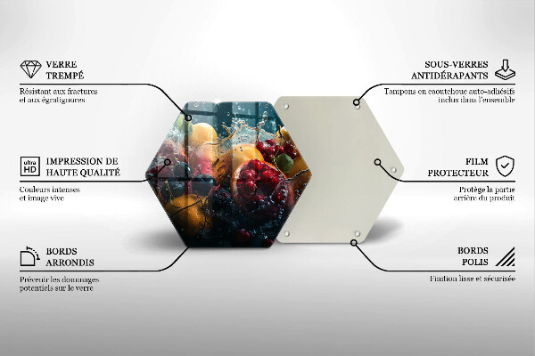 Steklena podloga za rezanje Sadje v vodi