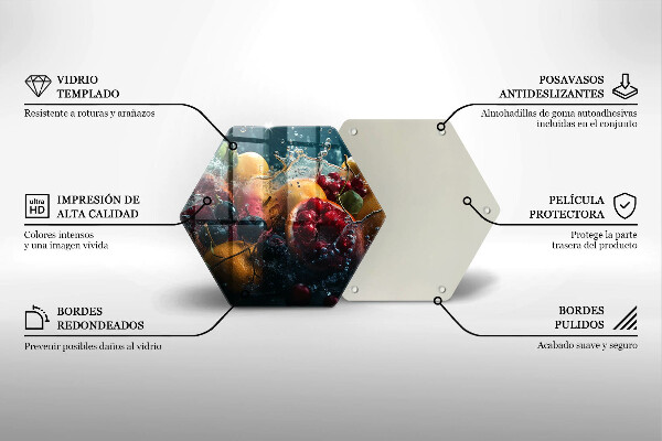 Steklena podloga za rezanje Sadje v vodi