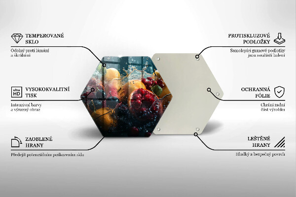 Steklena podloga za rezanje Sadje v vodi