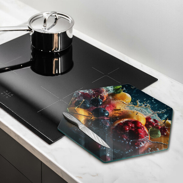 Steklena podloga za rezanje Sadje v vodi