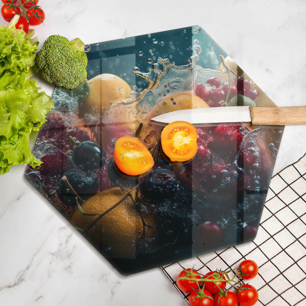Steklena podloga za rezanje Sadje v vodi