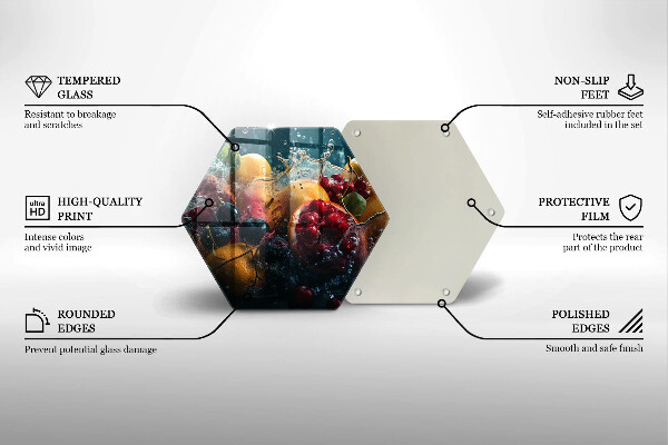 Steklena podloga za rezanje Sadje v vodi