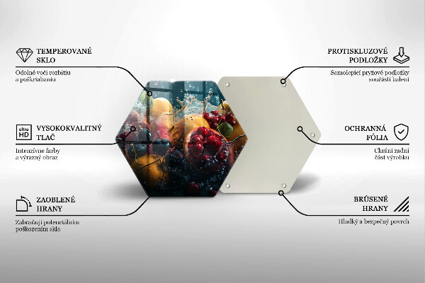 Steklena podloga za rezanje Sadje v vodi