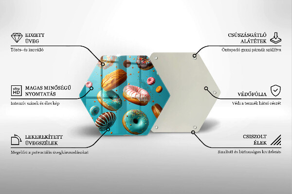 Steklena podloga za rezanje Pisani krofi