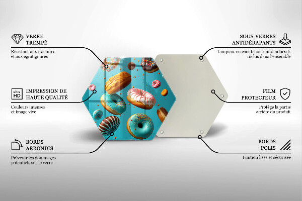 Steklena podloga za rezanje Pisani krofi