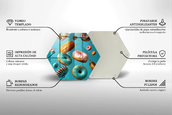 Steklena podloga za rezanje Pisani krofi