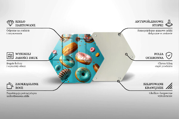Steklena podloga za rezanje Pisani krofi