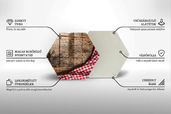 Steklena podloga za rezanje Lesena miza