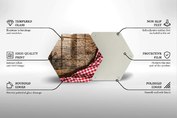 Steklena podloga za rezanje Lesena miza