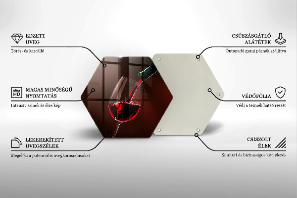 Steklena podloga za rezanje Kozarec vina