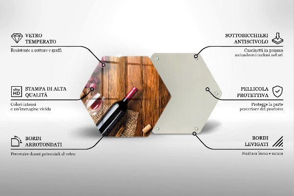 Steklena podloga za rezanje Steklenica rdečega vina