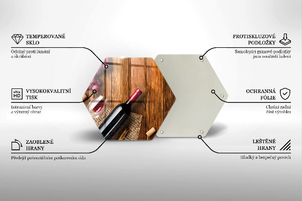 Steklena podloga za rezanje Steklenica rdečega vina