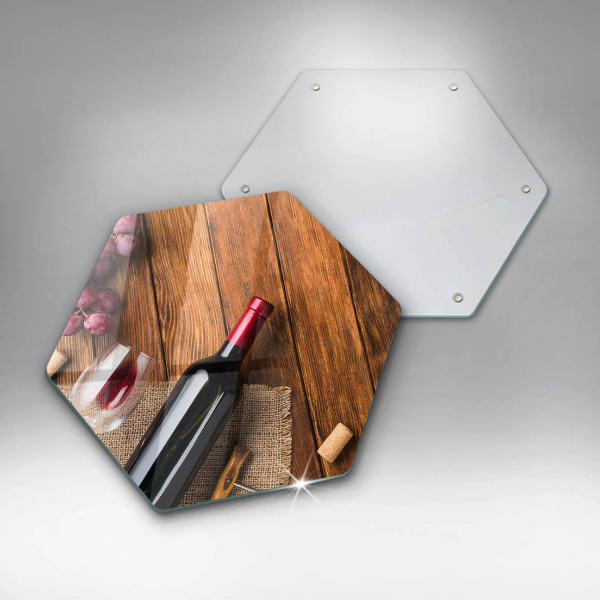 Steklena podloga za rezanje Steklenica rdečega vina