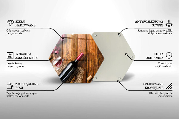 Steklena podloga za rezanje Steklenica rdečega vina