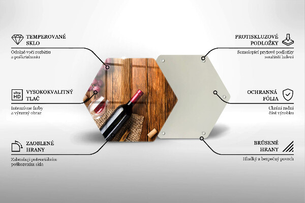 Steklena podloga za rezanje Steklenica rdečega vina