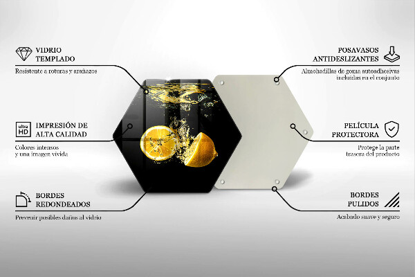 Steklena podloga za rezanje Sočno sadje limone