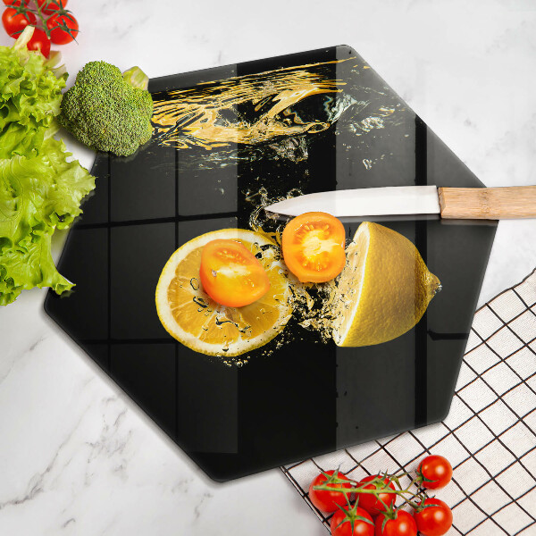 Steklena podloga za rezanje Sočno sadje limone