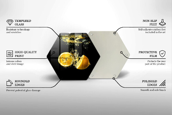 Steklena podloga za rezanje Sočno sadje limone