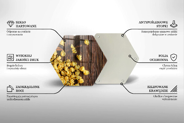 Steklena podloga za rezanje Testenine na mizi