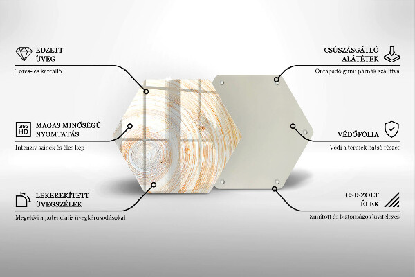Steklena podloga za rezanje Tekstura lesa