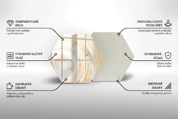 Steklena podloga za rezanje Tekstura lesa