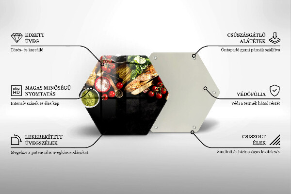 Steklena podloga za rezanje Italijanske sestavine in začimbe