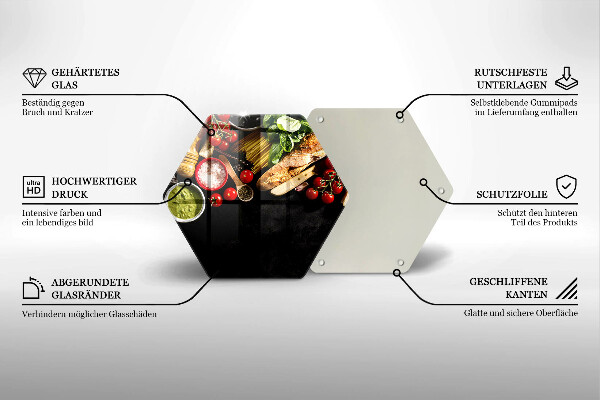 Steklena podloga za rezanje Italijanske sestavine in začimbe