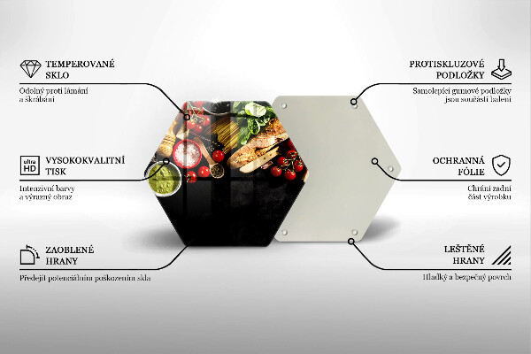 Steklena podloga za rezanje Italijanske sestavine in začimbe