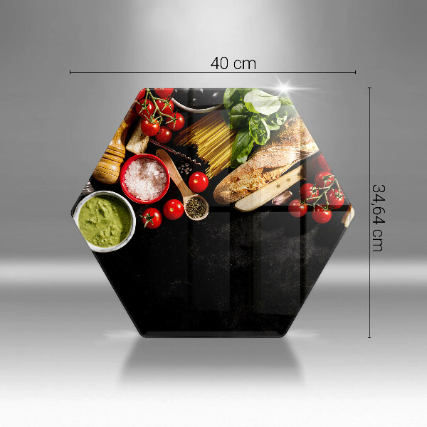 Steklena podloga za rezanje Italijanske sestavine in začimbe