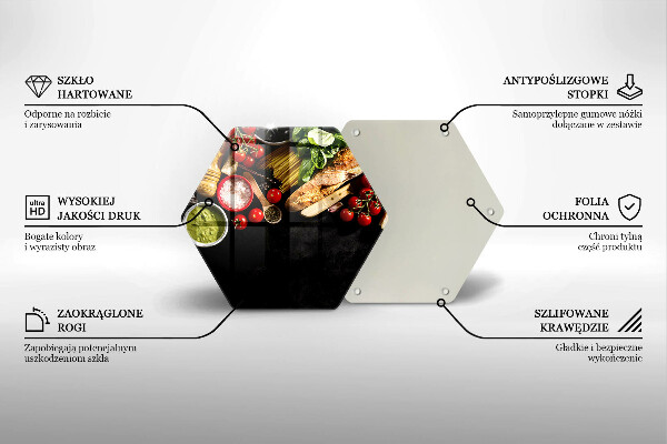 Steklena podloga za rezanje Italijanske sestavine in začimbe