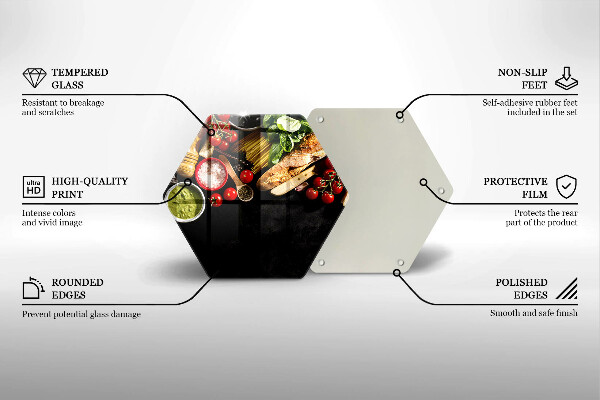 Steklena podloga za rezanje Italijanske sestavine in začimbe