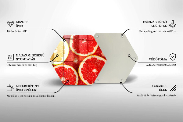 Steklena podloga za rezanje Rezine grenivke