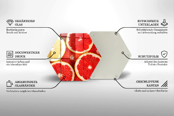 Steklena podloga za rezanje Rezine grenivke