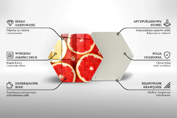 Steklena podloga za rezanje Rezine grenivke