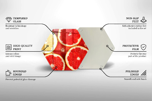 Steklena podloga za rezanje Rezine grenivke