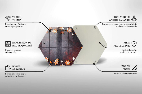 Steklena podloga za rezanje Medenjakov božič