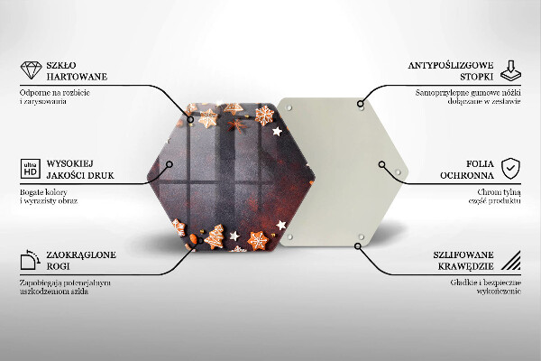 Steklena podloga za rezanje Medenjakov božič