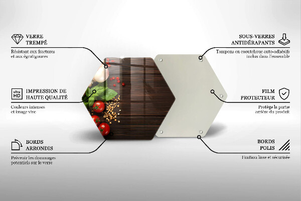 Steklena podloga za rezanje Zelenjava na mizi