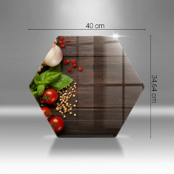 Steklena podloga za rezanje Zelenjava na mizi