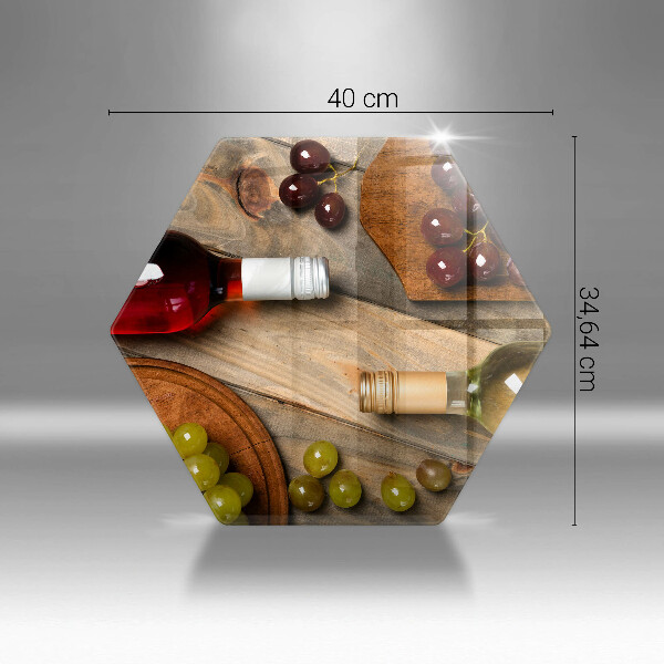 Steklena podloga za rezanje Vinske steklenice in grozdje