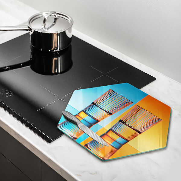 Steklena podloga za rezanje Dva kozarca vode