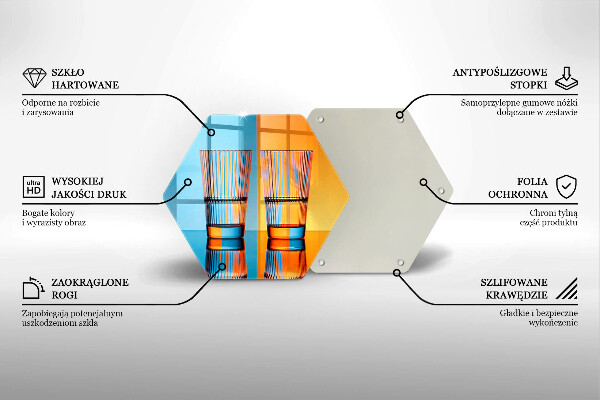 Steklena podloga za rezanje Dva kozarca vode